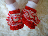 Christmas crochet party shoe