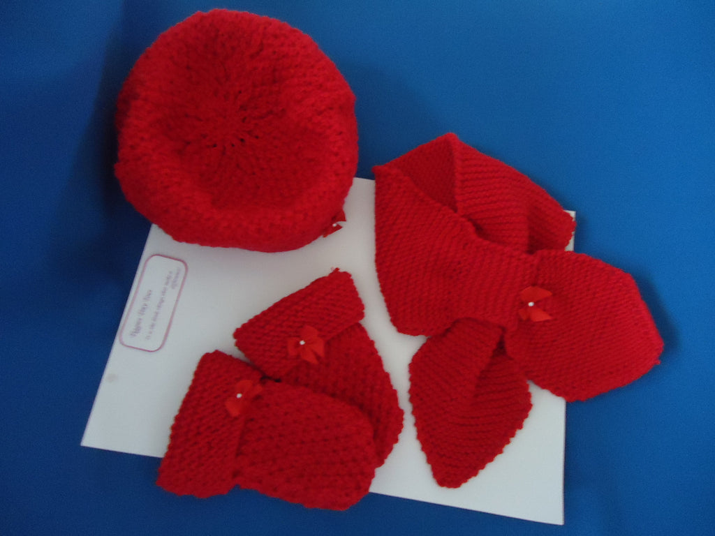 Bamboo Hat, Scarf and Mitts Set